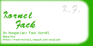 kornel fack business card